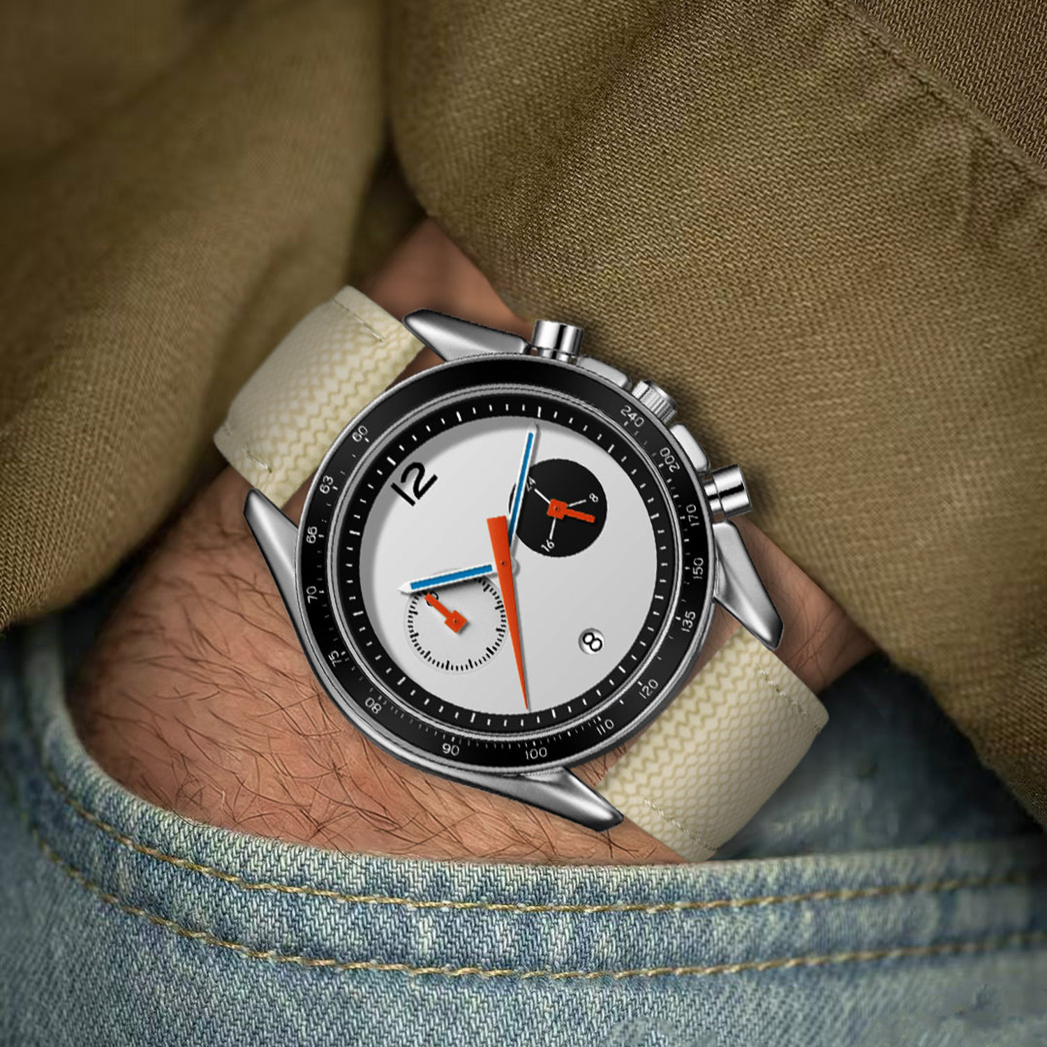 Seiko Watch Presage - CILOA-Men Vintage Zilveren Horloge Witte Wijzerplaat