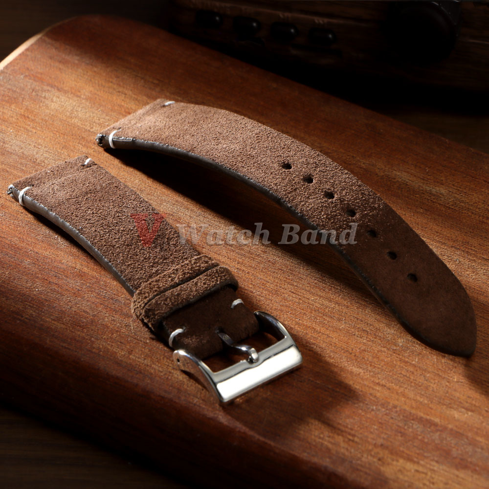 Suede Strap Watch - 20mm 22mm hoge kwaliteit suède koeienhuid