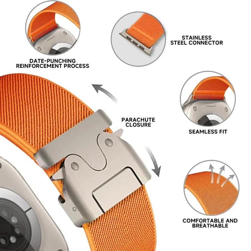 Voor Apple Watch Ultra 4/3/2 4 - Parachute Strap Elastic recensie en prijs