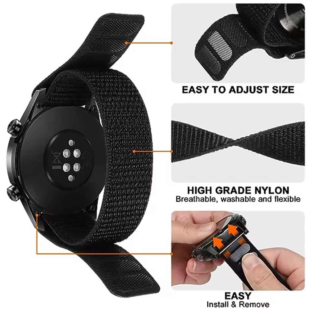 26 22mm Hook Loop Nylon Horlog - Sport Loop Velcro recensie en prijs